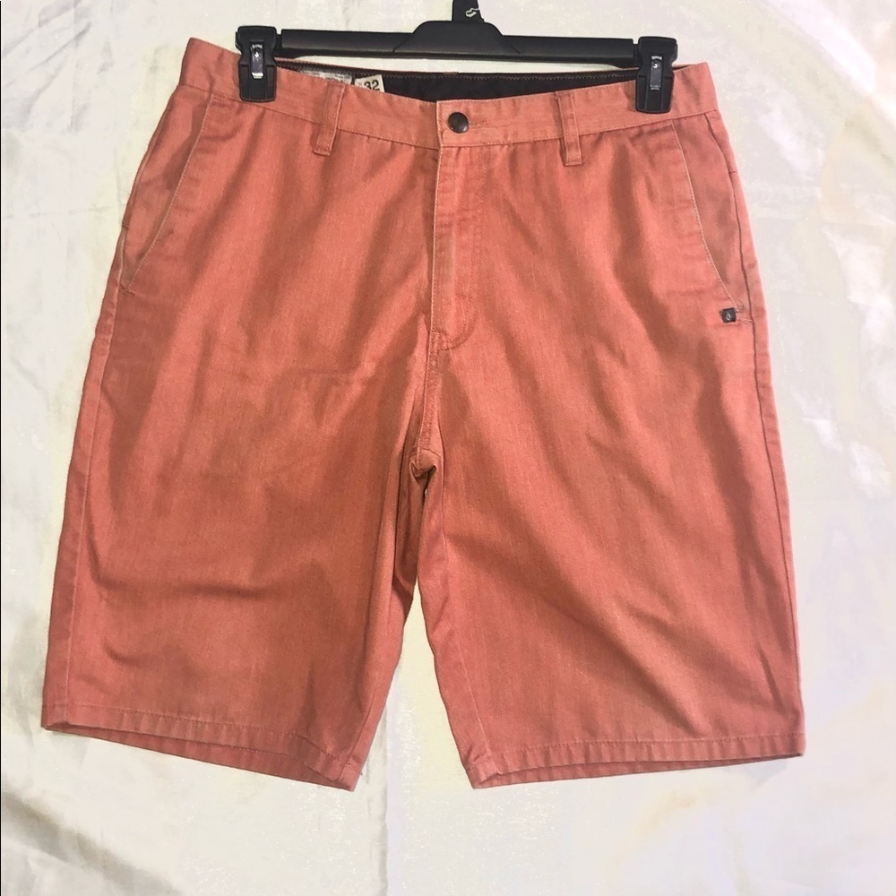Volcom vintage Heathered Orange flat front shorts 32